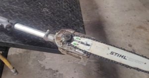 stihl pole saw chain not moving