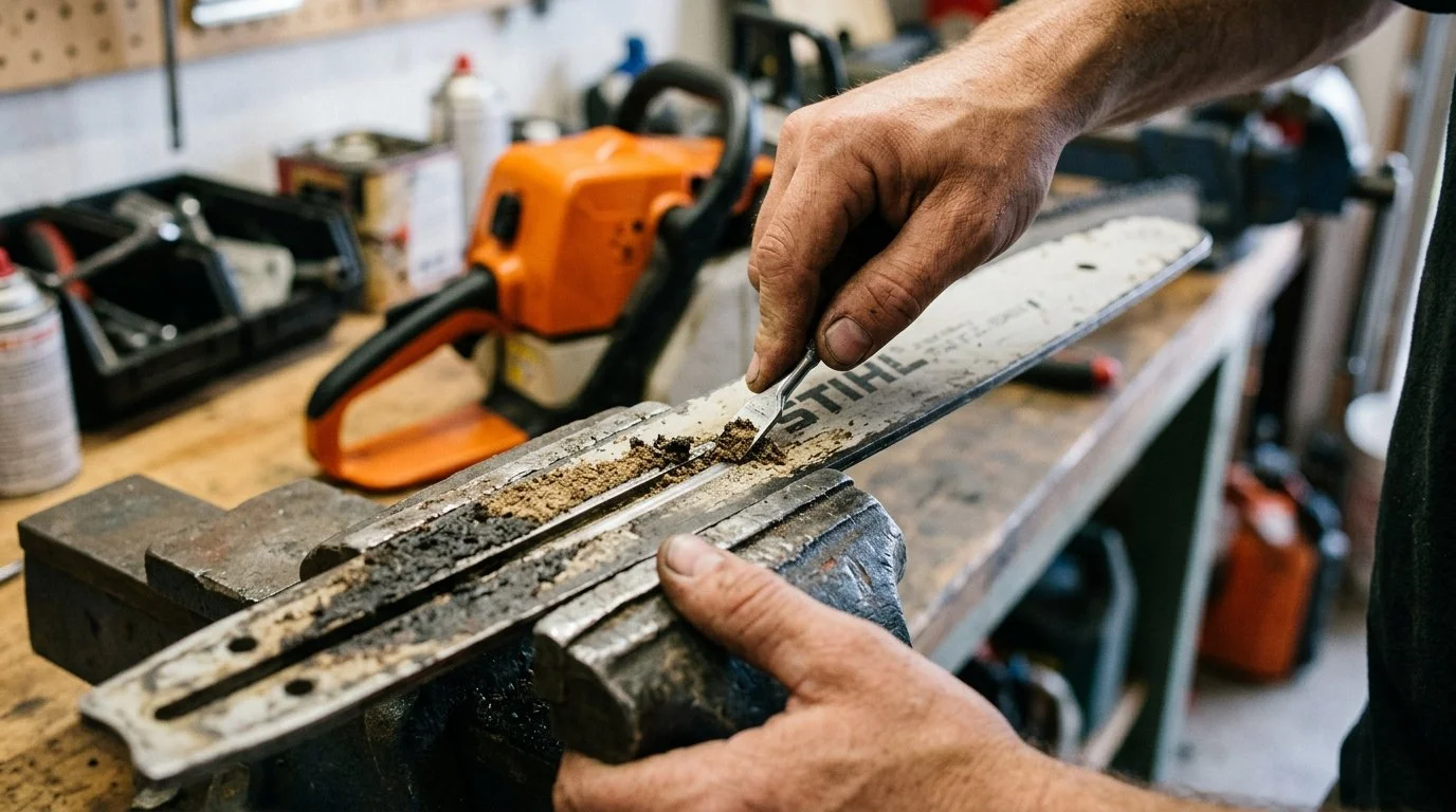 Stihl Chainsaw Chain Oiler Not Working? 7 Fixes 3 2. Inspect the Guide-Bar Oil Passages
