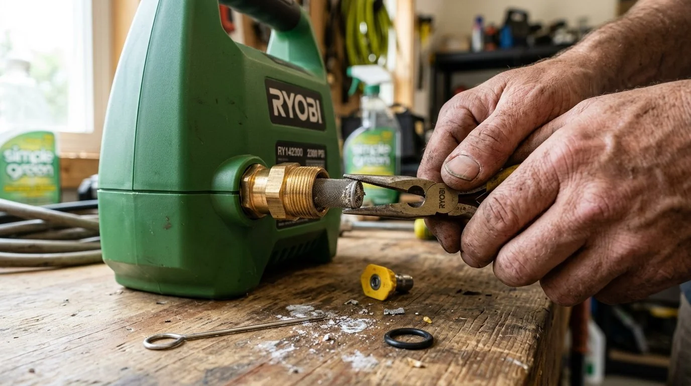 Ryobi Electric Pressure Washer Not Working? Step-by-Step Fix Guide 7 Fix 3: Clearing Clogged Quick-Connect Nozzles & Inlet Water Screens